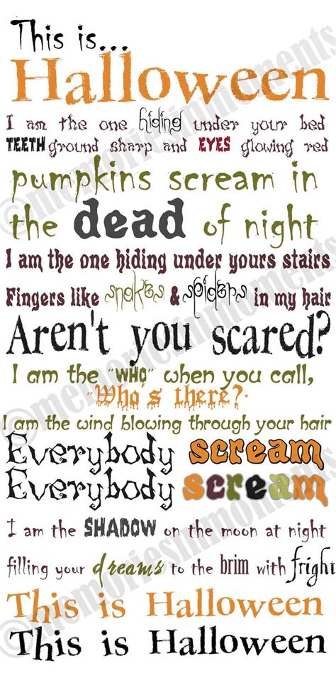 this is hallowen lyrics|this is halloween lyrics printable.